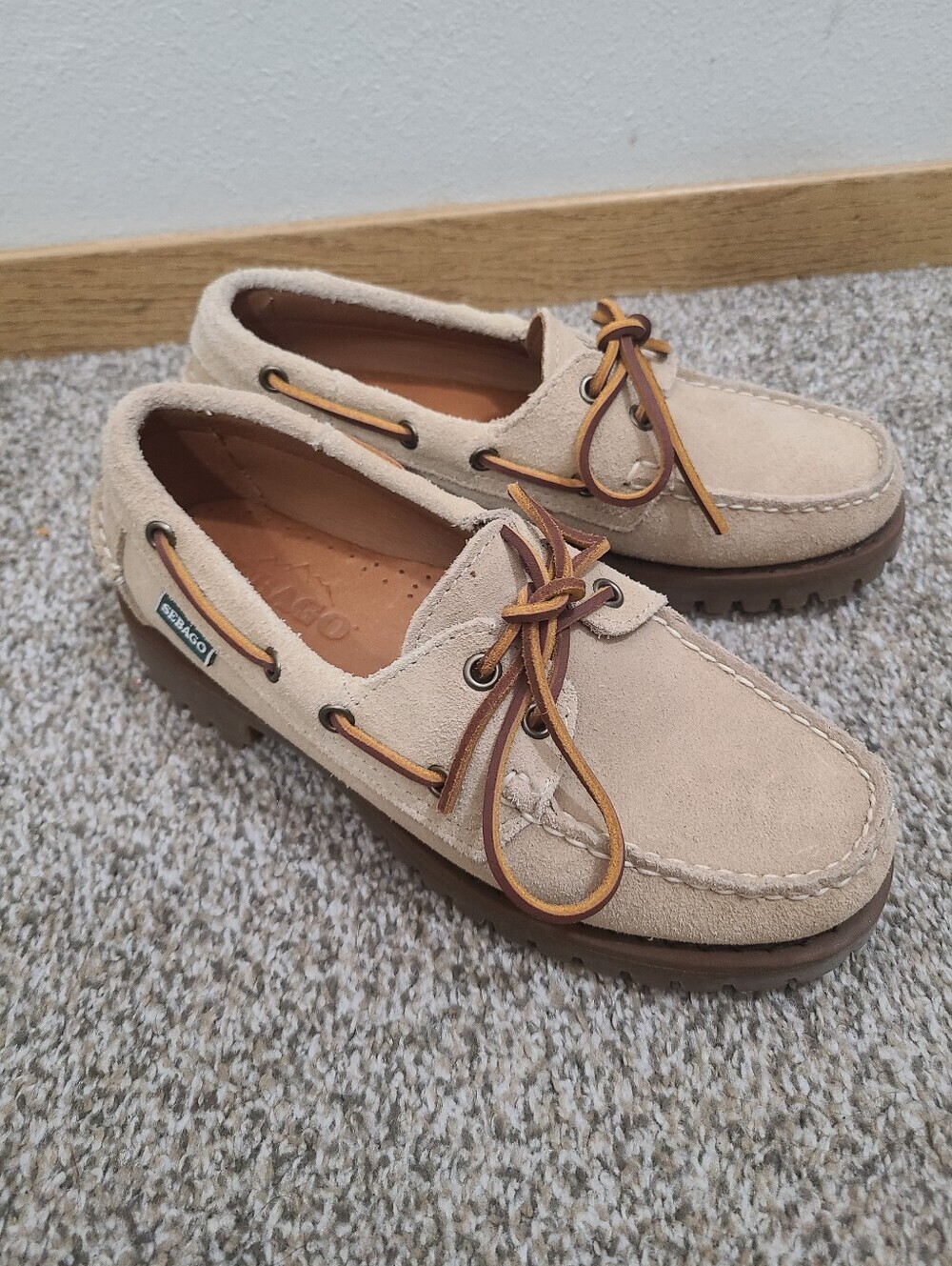 NWOT Sebago Ranger Suede Leather Boat Shoes Lug Sole Tie Gorpcore Loafers - Picture 1 of 5